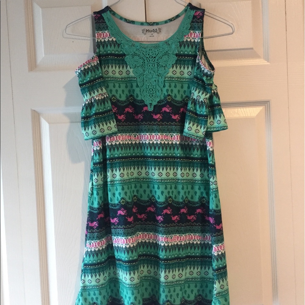 Open Shoulder Youth Girls Dress